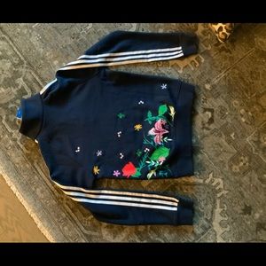 Adidas floral-back half-zip
